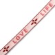 Lint met tekst "Love life" Pink-warm red